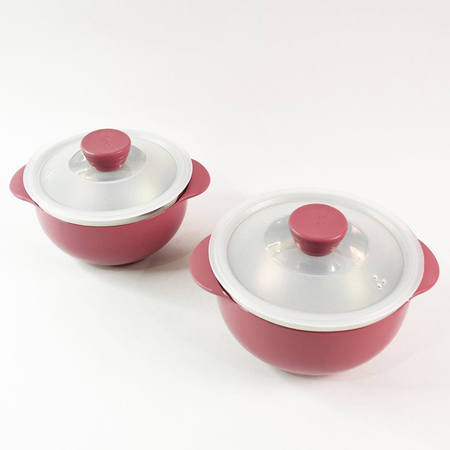 Wukusy Apex Premium Plastic Serving Bowl Set with Lids, 2-piece kitchen bowls for serving and storage in home and kitchen.