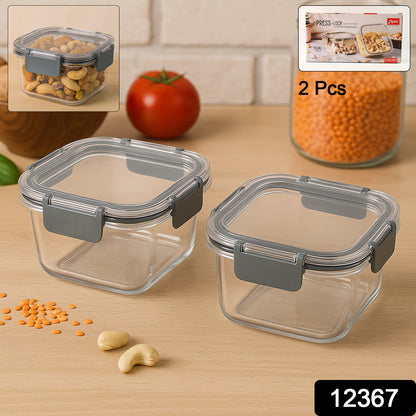 Wukusy Apex Press N Lock airtight food storage container set, 2-piece, 450ml capacity, for kitchen organization and freshness.