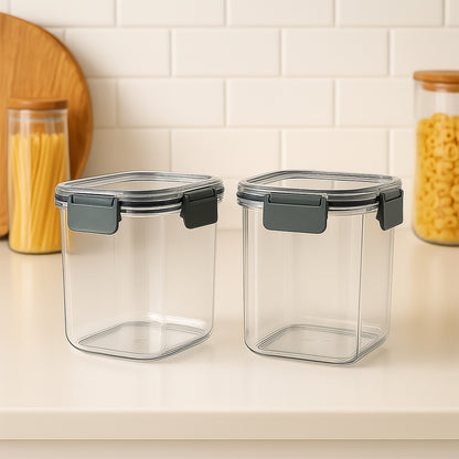 Wukusy Apex Press N Lock airtight food storage container set with two 900ml containers for kitchen organization and freshness