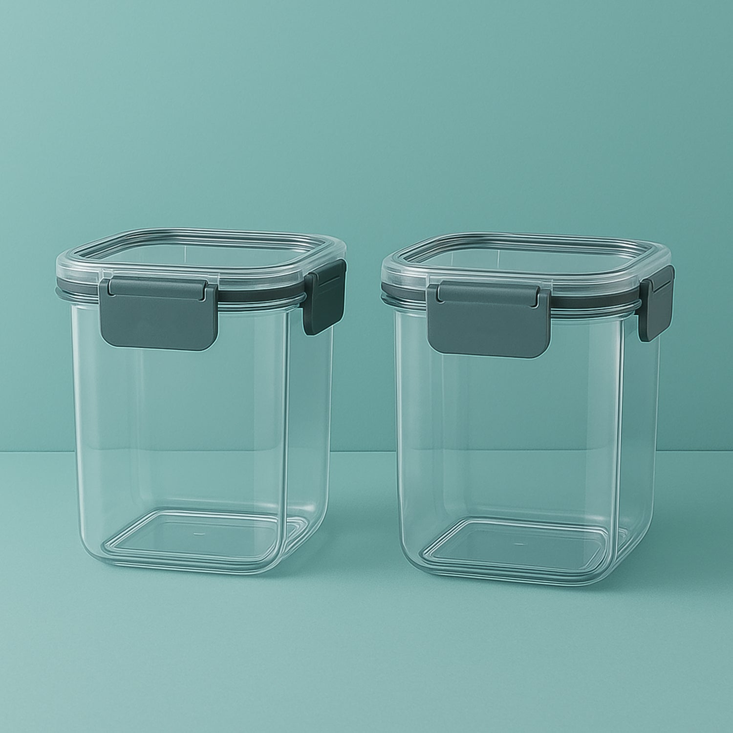 Wukusy Apex Press N Lock airtight food storage container set, 2-piece, 900ml capacity, with secure locking lids for kitchen organization