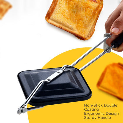 Wukusy Apex Regular non-stick flame-based sandwich toaster for home use, with heat plates and compact design for easy sandwich making.
