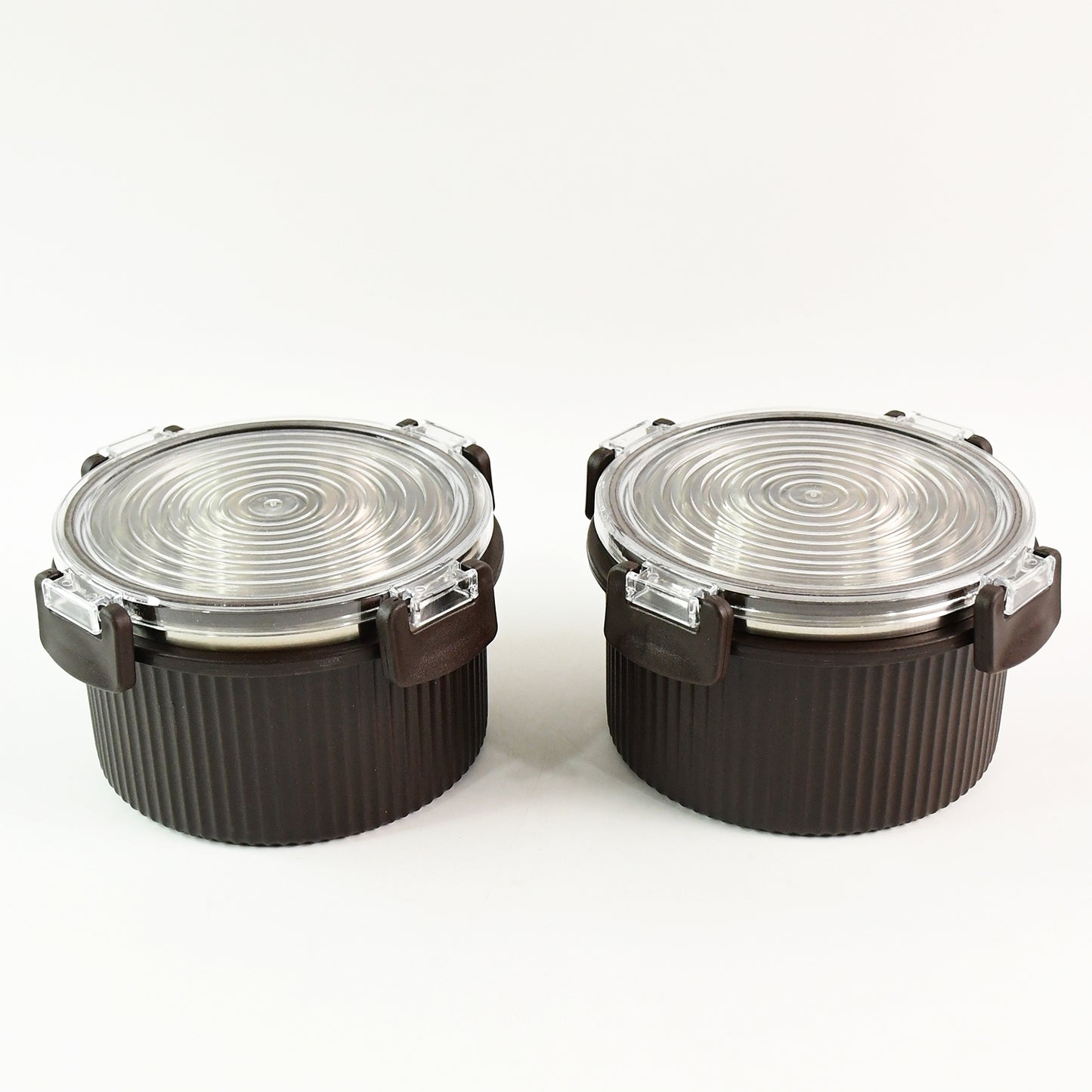 Wukusy Apex Rustic Jar Set with 2 glass jars, approximately 450ml each, for home and kitchen storage.