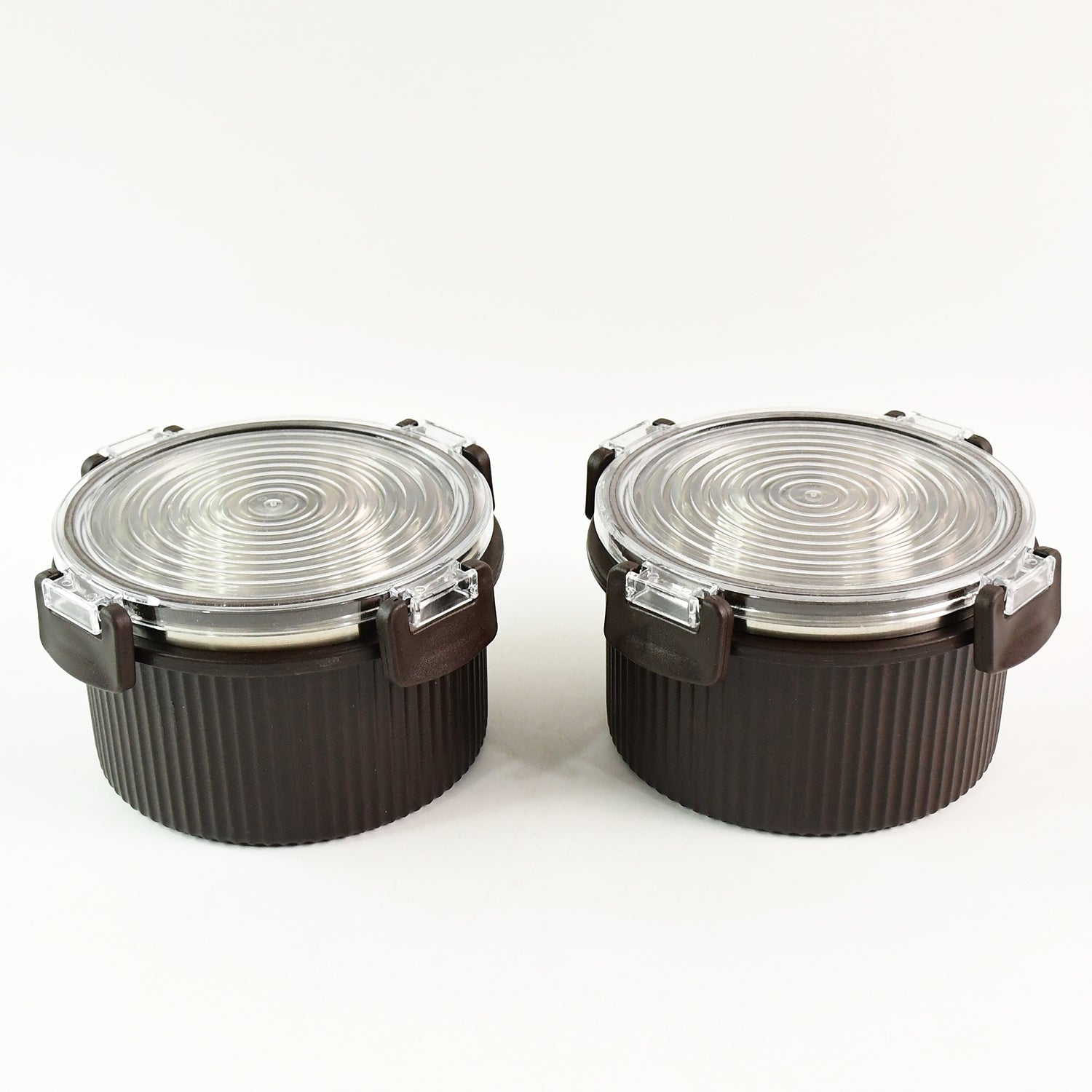 Wukusy Apex Rustic Jar Set with 2 glass jars, approximately 450ml each, for home and kitchen storage.