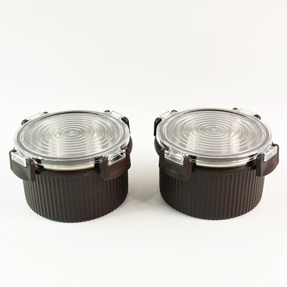 Wukusy Apex Rustic Jar Set with 2 glass jars, approximately 450ml each, for home and kitchen storage.