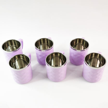 Set of six Wukusy Apex Silika tea cups, approximately 200 ml each, made of durable silica for home and kitchen use.