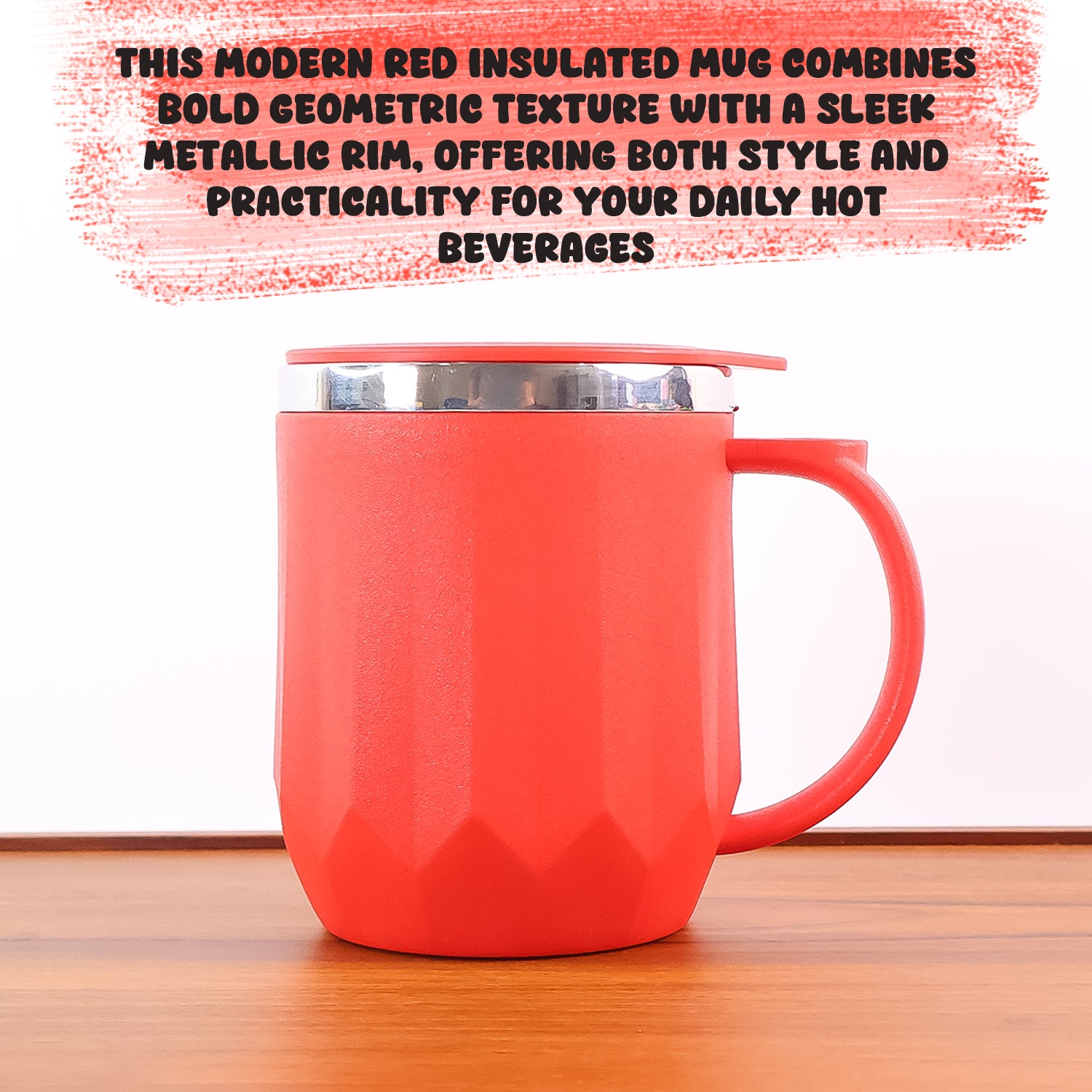 Wukusy Apex stainless steel insulated mug, 350ml, with a sleek design, suitable for hot and cold beverages at home or on the go.