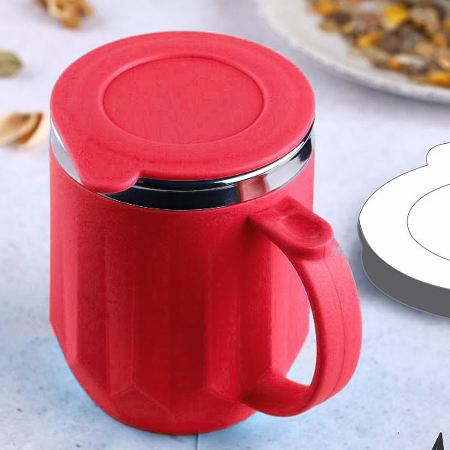 Wukusy Apex stainless steel insulated mug, 350ml, with a sleek design, perfect for hot or cold beverages in home and kitchen use.