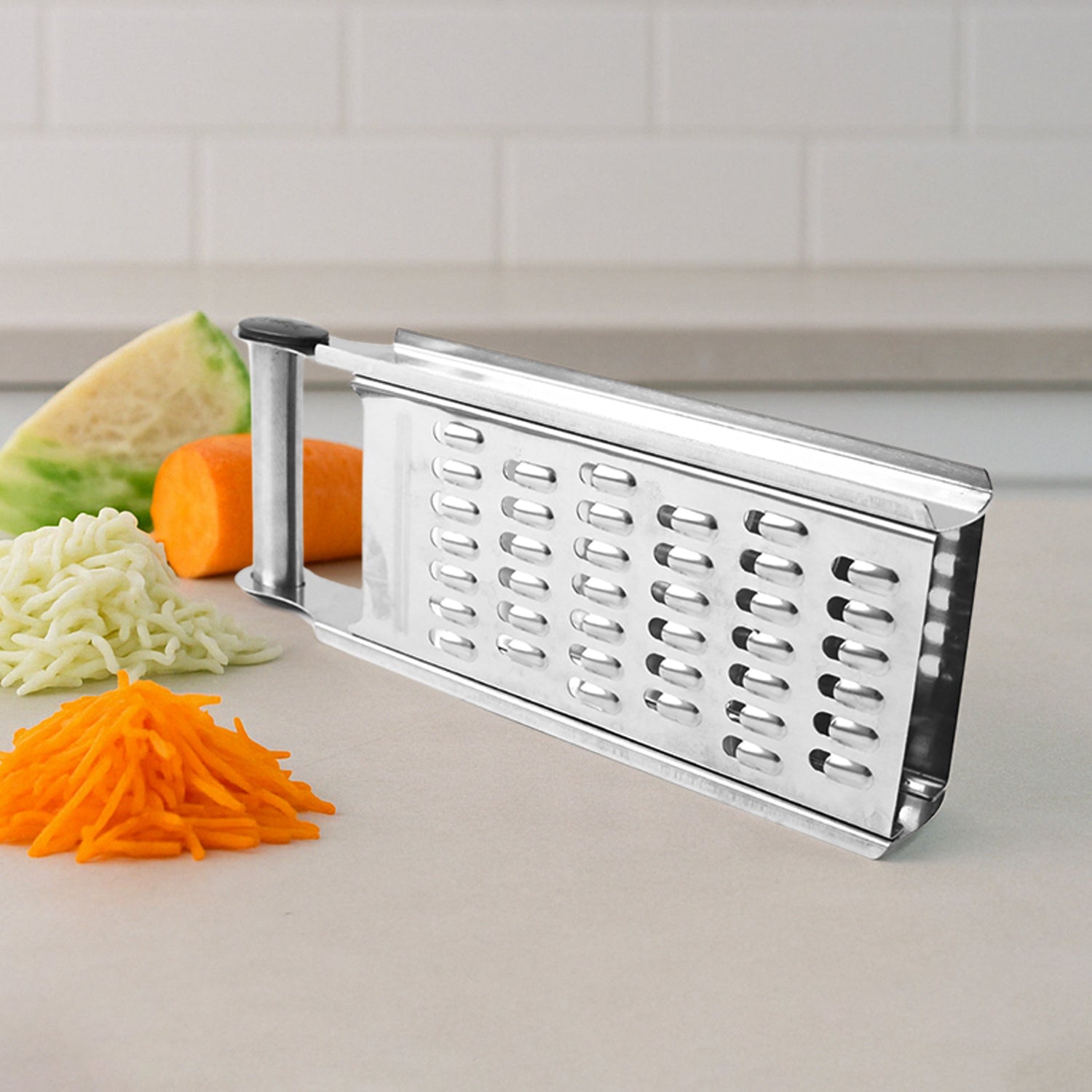 Wukusy Apex Stainless Steel Slicer 2-in-1 for home and kitchen, featuring adjustable blades and ergonomic design.