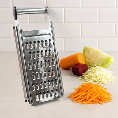 Wukusy Apex stainless steel 2-in-1 slicer for home and kitchen use, featuring adjustable blades and ergonomic handle.