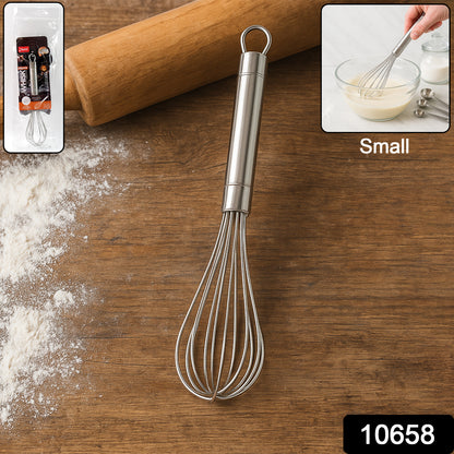 Wukusy Apex stainless steel small hand whisk for mixing and whipping in kitchen, compact and durable kitchen tool.
