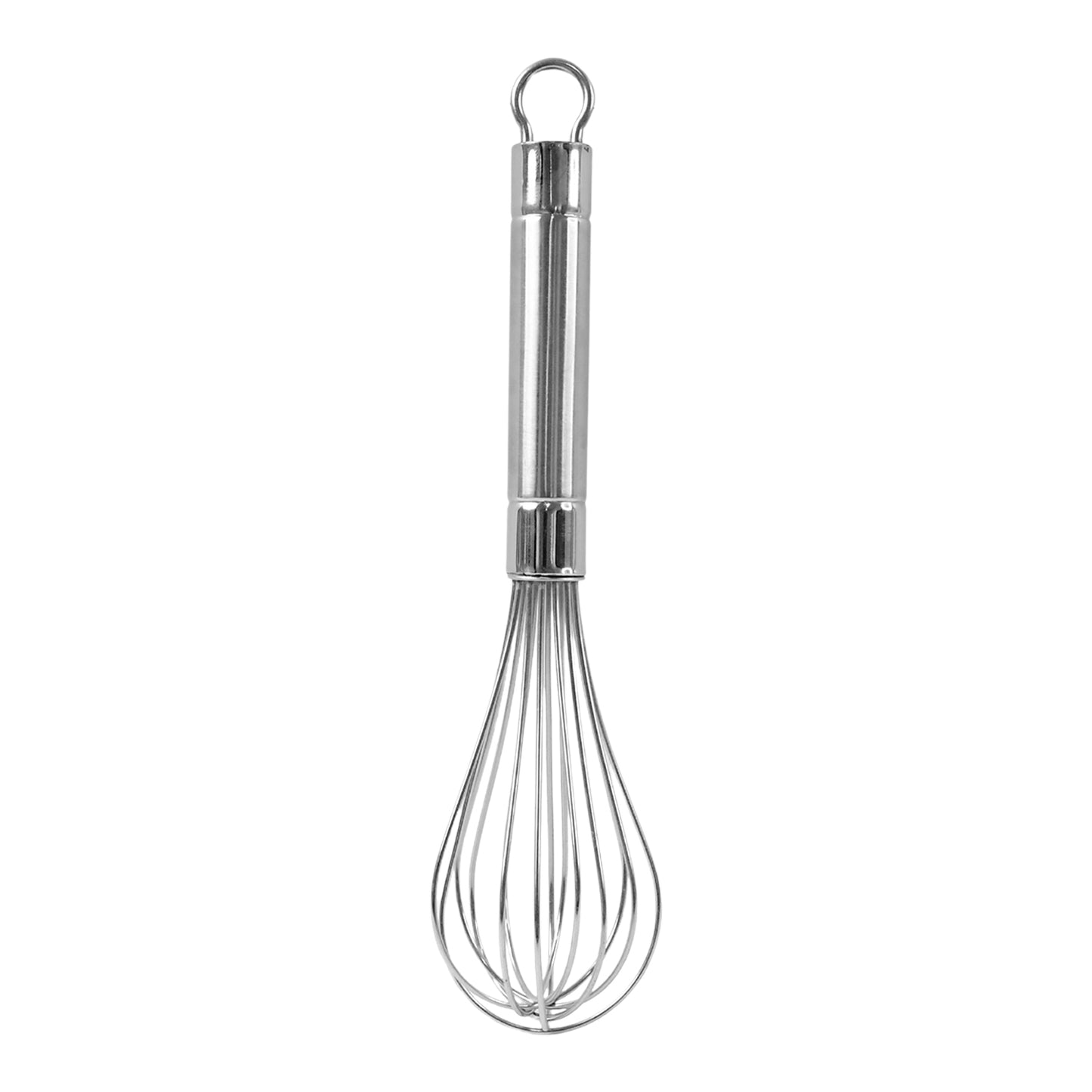 Wukusy Apex stainless steel small hand whisk for mixing and whisking in home and kitchen cooking tasks.