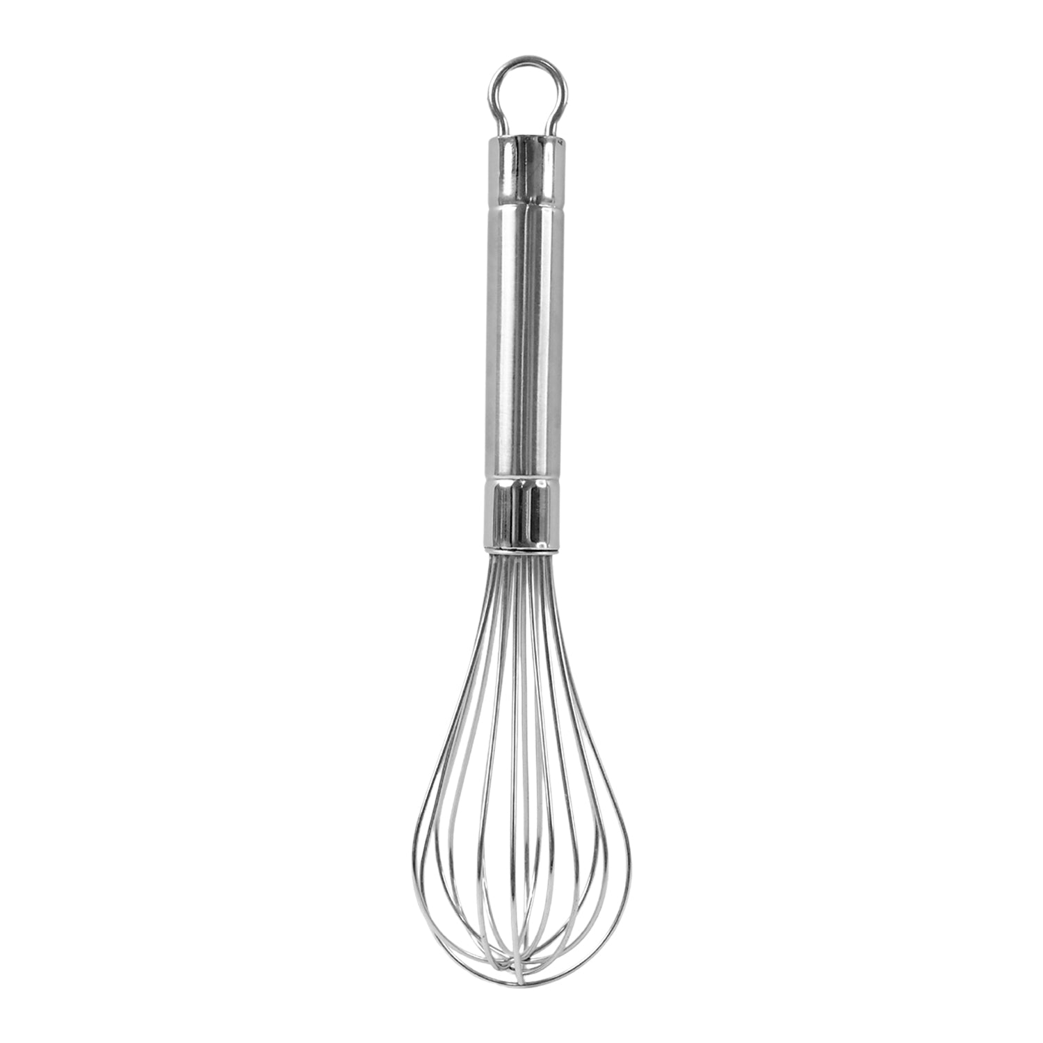 Wukusy Apex stainless steel small hand whisk for mixing and whisking in home and kitchen cooking tasks.