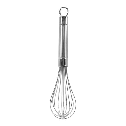 Wukusy Apex stainless steel small hand whisk for mixing and whisking in home and kitchen cooking tasks.