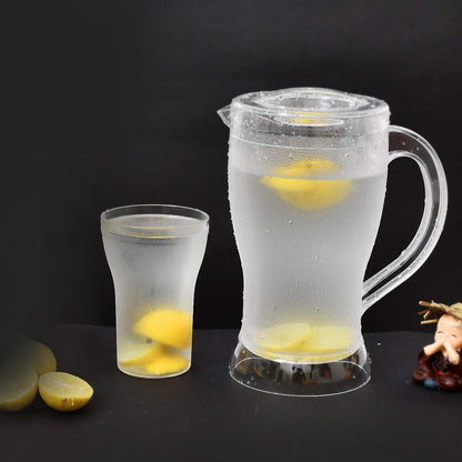Wukusy Apex unbreakable lemon jug set with 6 glasses, 1200ml jug and 300ml glasses, durable home and kitchen drinkware