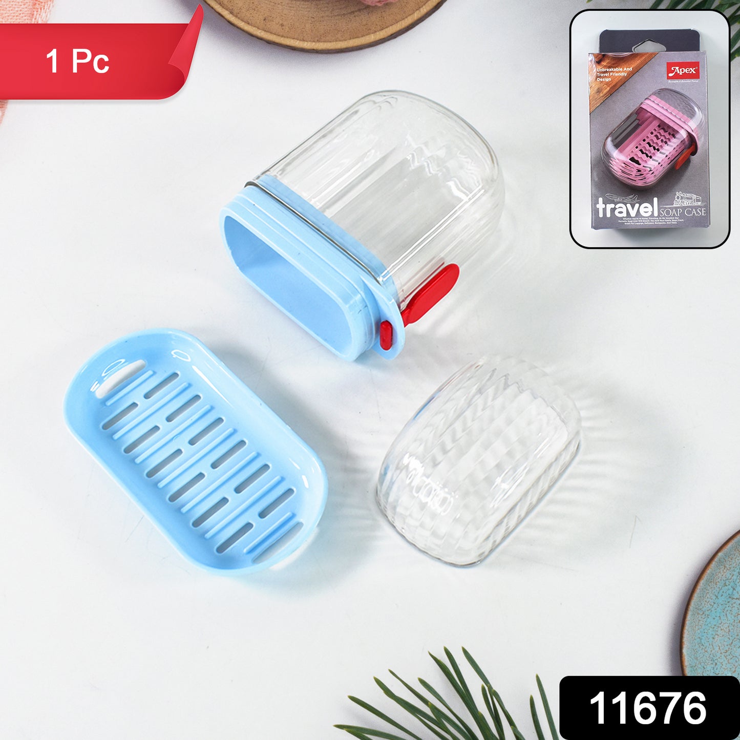 Wukusy Apex unbreakable travel soap case with secure lock, durable plastic container for toiletries, compact and travel-ready.