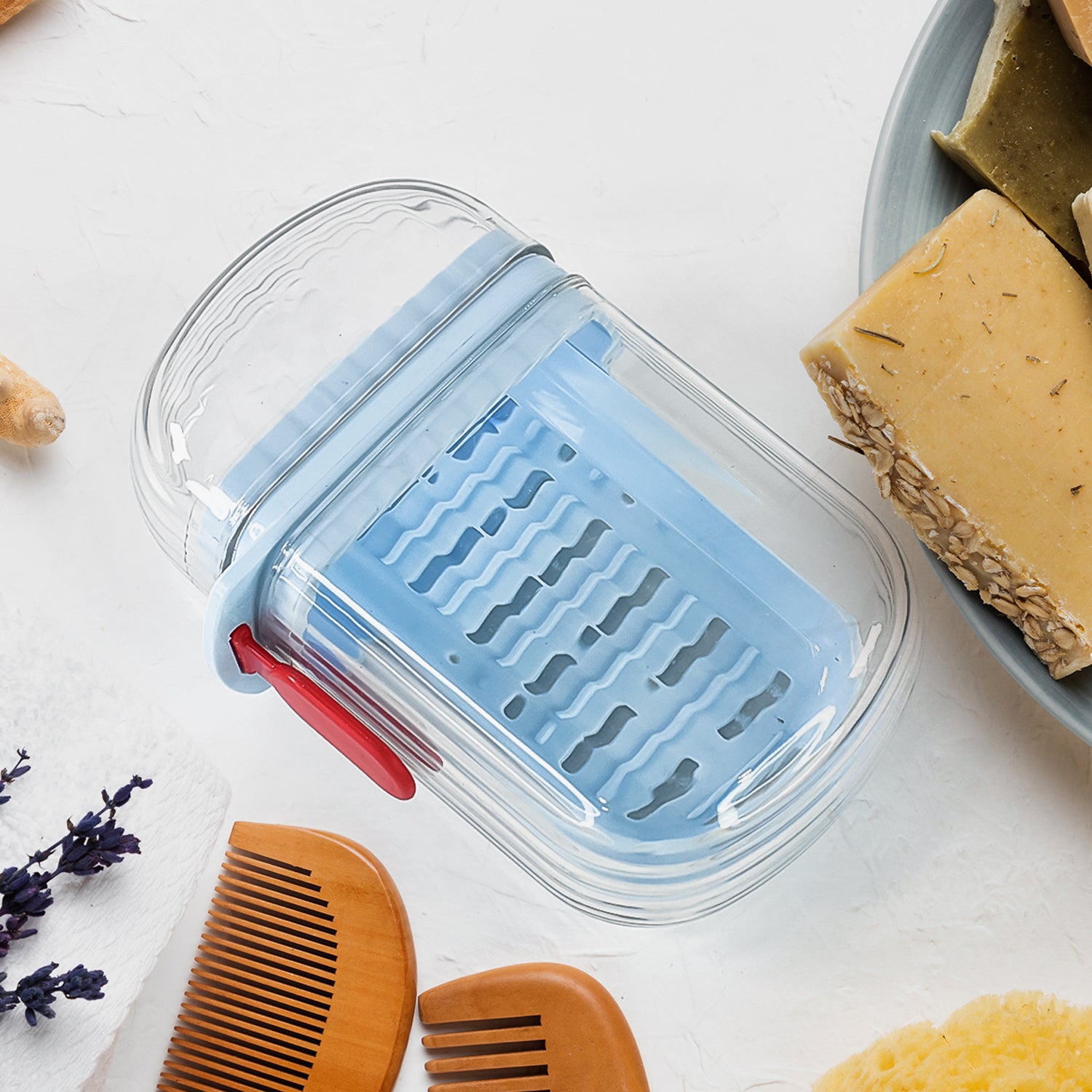 Wukusy Apex unbreakable travel soap case with secure lock, compact and durable for home and kitchen use.