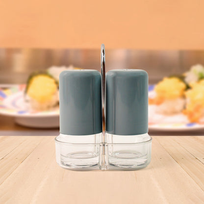 Wukusy Apex Victory salt and pepper dispenser set, 2 acrylic shakers for kitchen seasoning storage and dispensing.