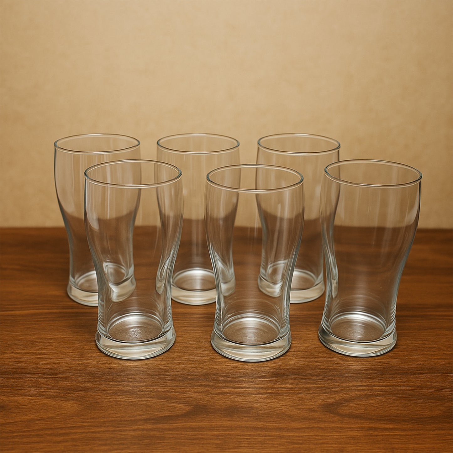 Wukusy Apex Vista unbreakable glass pitcher set, 6-piece, 350 ml each, for home and kitchen use, clear and durable design