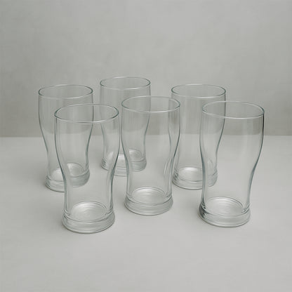 Six unbreakable glass pitchers by Wukusy from the Apex Vista set, each approximately 350 ml, for home and kitchen use.