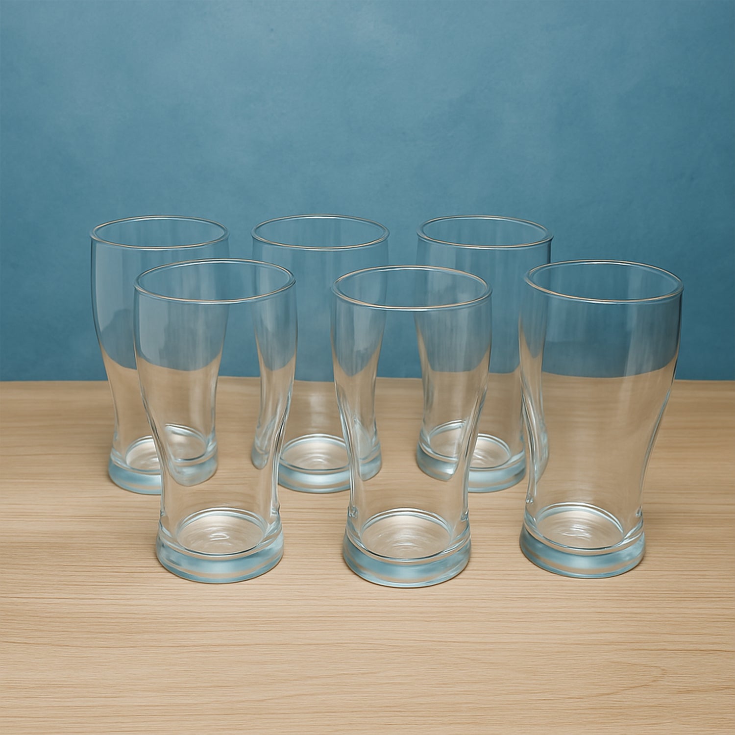 Wukusy Apex Vista unbreakable glass pitcher set with six 350 ml glasses for home & kitchen use.