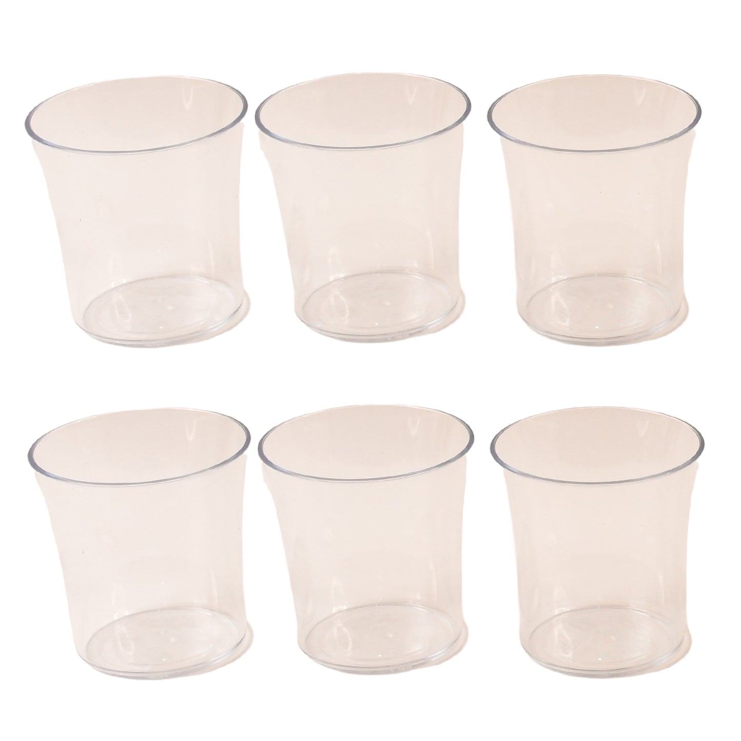 Set of six Wukusy Apex Welcome plastic glasses for daily use, featuring clear, durable design for home and kitchen.