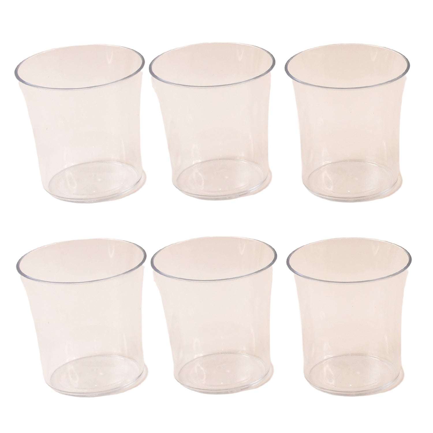 Set of six Wukusy Apex Welcome plastic glasses for daily use, featuring clear, durable design for home and kitchen.
