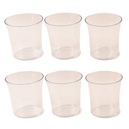 Set of six Wukusy Apex Welcome plastic glasses for daily use, featuring clear, durable design for home and kitchen.