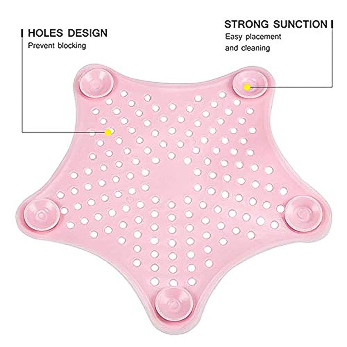 Baby pink silicone star-shaped sink filter by Wukusy for bathroom hair catching and drain strainers in basins.