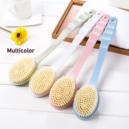 Wukusy back scrubber for shower, dry body brush with long handle, B-grade home and kitchen cleaning tool.