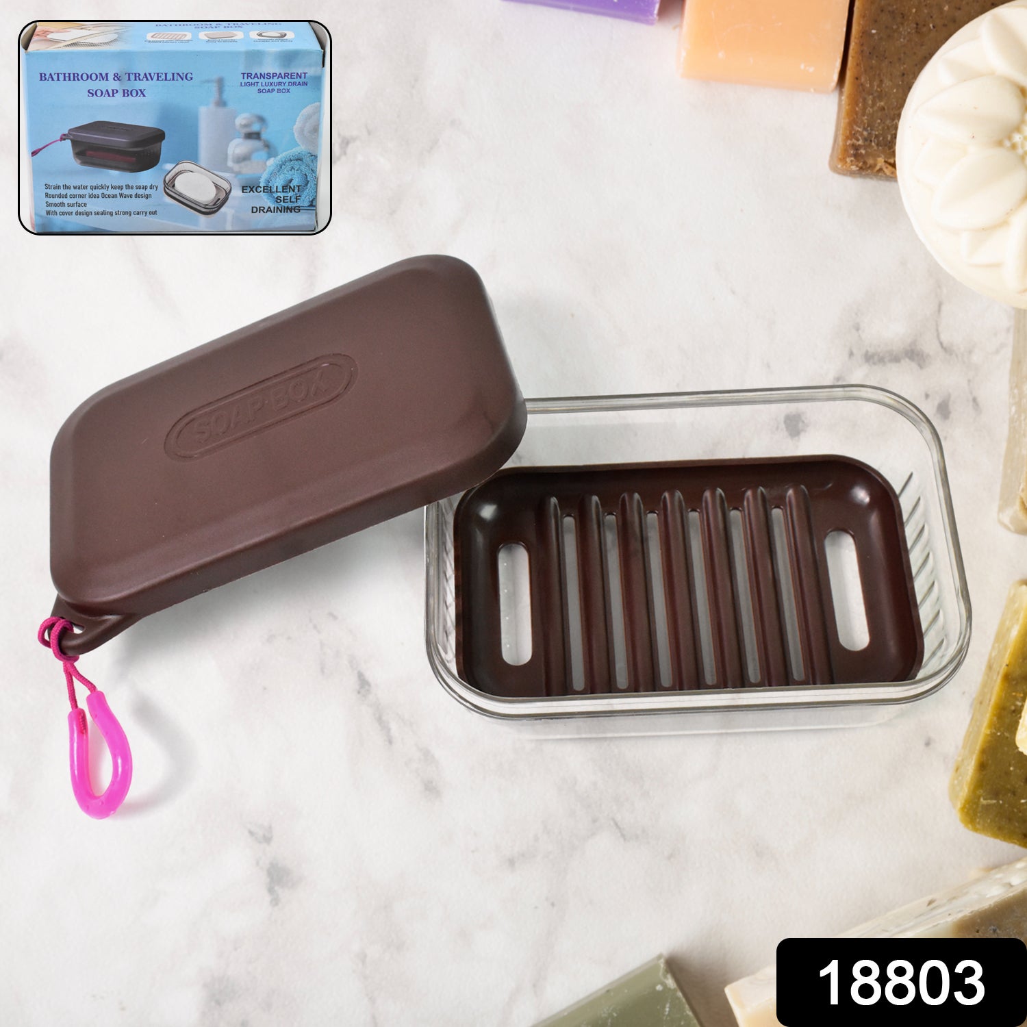 Wukusy bathroom travel plastic soap box with lid, compact and portable for home or on-the-go use.