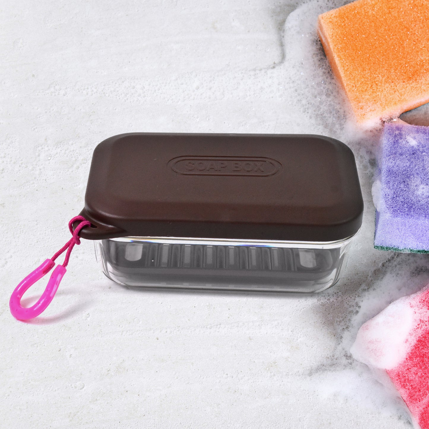 Wukusy travel plastic soap box with lid, compact bathroom storage container for soap or small toiletries.