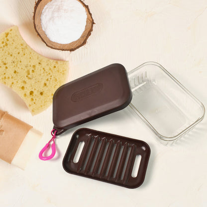 Wukusy bathroom travel plastic soap box with lid, compact and portable for home and on-the-go use