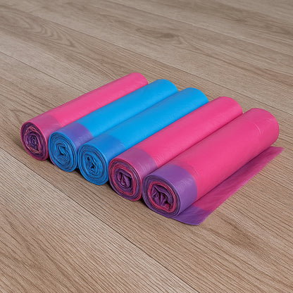 Set of five biodegradable garbage bag rolls, 45x50 cm, by Wukusy, ideal for eco-friendly waste disposal in home and kitchen.