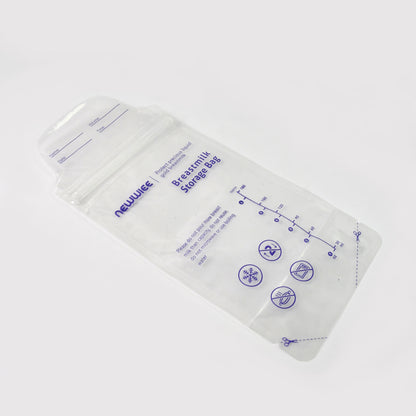 Wukusy breastmilk storage bag with double zipper seal, designed for safe and convenient storing of expressed milk at home.