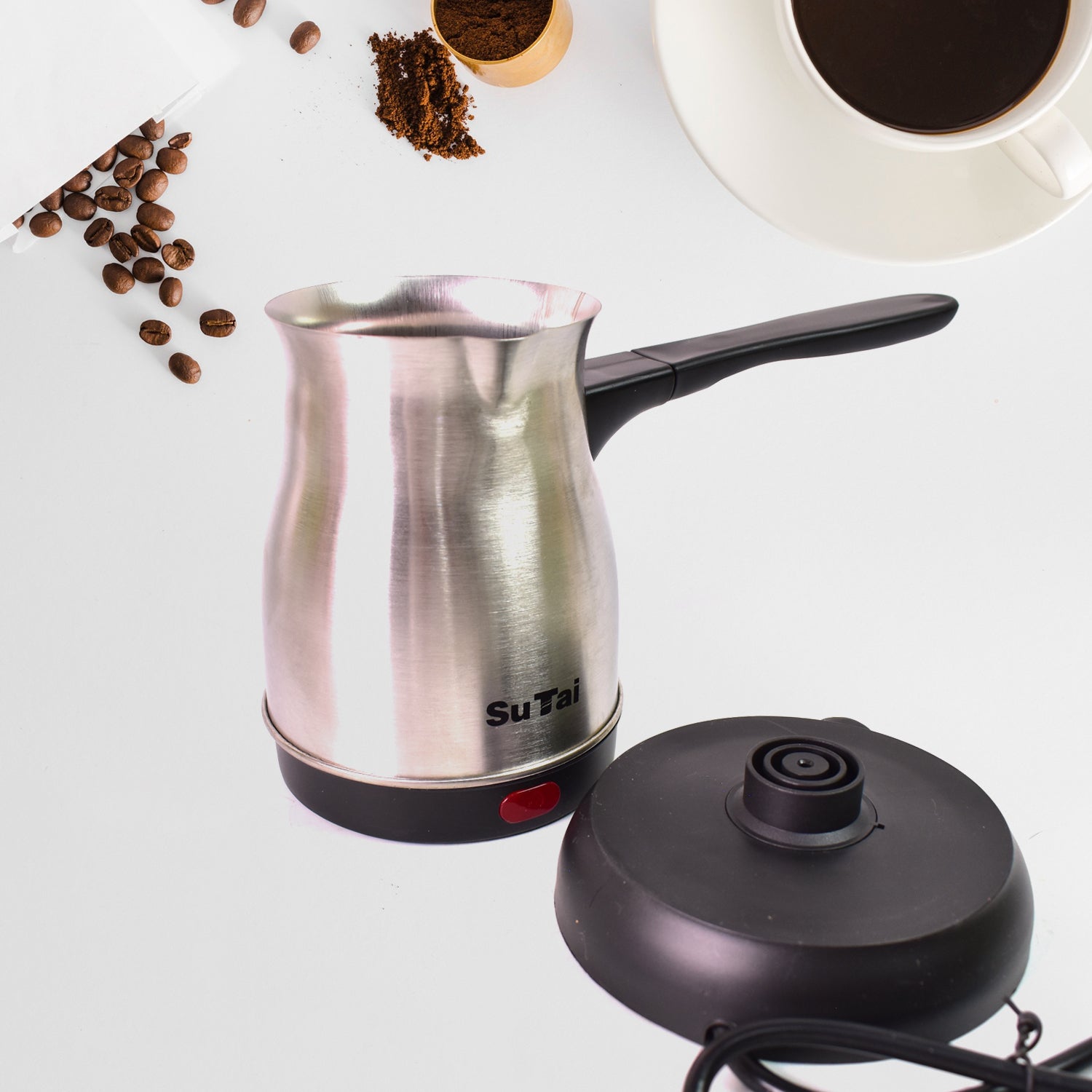 Wukusy 800ml coffee pot and tea maker kettle with even heating, designed for home and kitchen use.