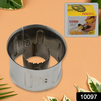 Wukusy stainless steel corn cutter and kernel remover for home kitchen use, with a sleek, durable design for easy corn stripping.