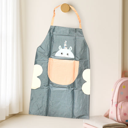 Wukusy cute cartoon animal design kitchen apron featuring playful animal illustrations for home cooking and kitchen use.