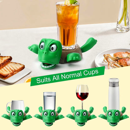 Cute plastic turtle cup coaster by Wukusy, featuring a colorful turtle design, perfect for protecting surfaces in home and kitchen settings.