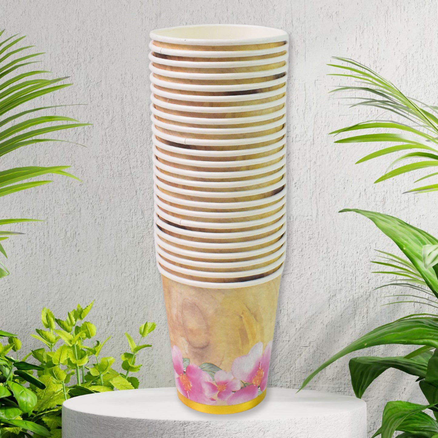 Set of 24 Wukusy disposable paper cups in mixed colors, ideal for tea and coffee, for home and kitchen use.