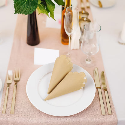 Set of 120 disposable scalloped edge tissue napkins by Wukusy, perfect for home and kitchen use at gatherings and events.