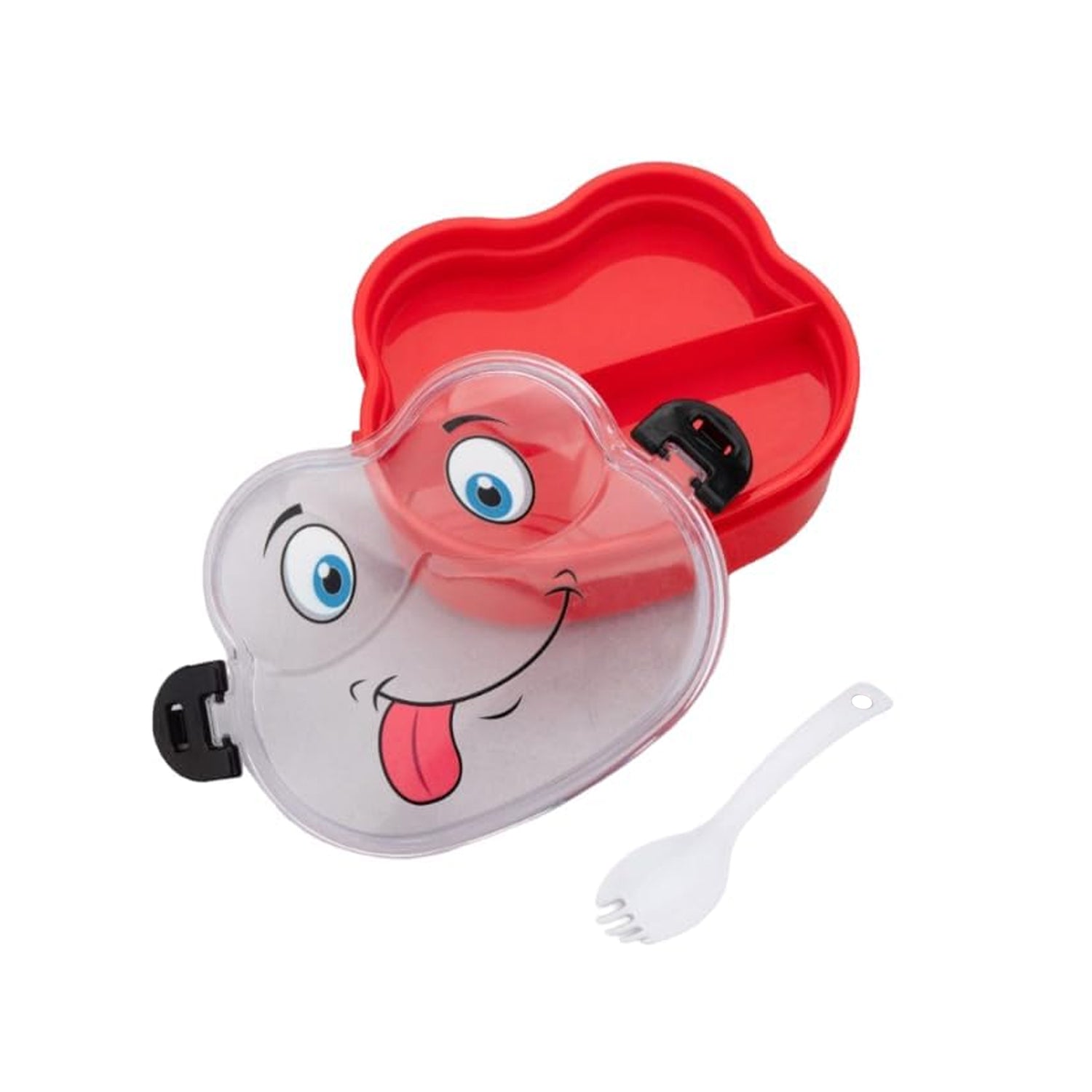 Double layer froggy shape lunch box with spoon in mixed colors, Wukusy home and kitchen storage container for kids.