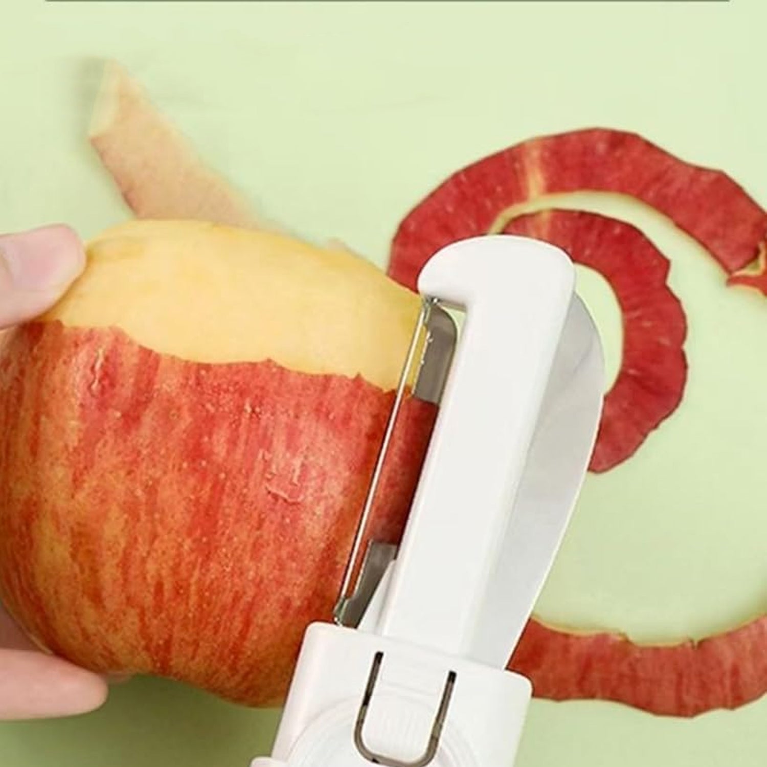 Wukusy 2-in-1 stainless steel knife and peeler with case, designed for versatile kitchen use and easy storage.