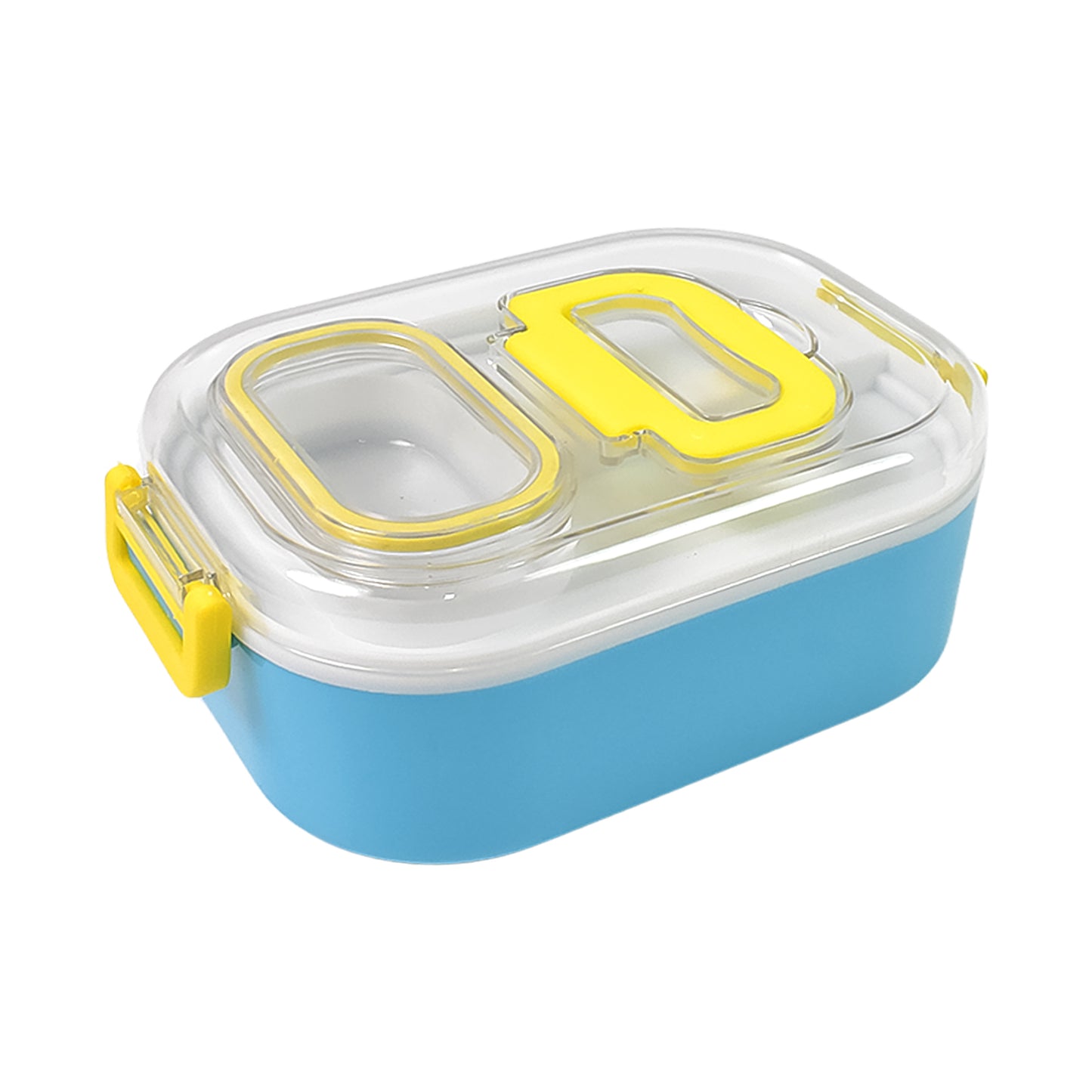 Durable plastic kids' lunch box with 2-in-1 spoon and fork, Wukusy home and kitchen storage container for children