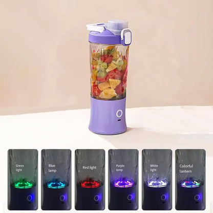 Wukusy electric juicer with multicolor light, 8 blades, 600ml capacity, suitable for home kitchen use.