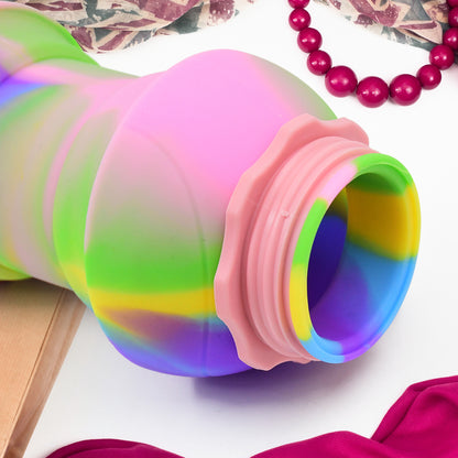 Wukusy flexible collapsible silicone sports water bottle, 260 ml capacity, 20 cm tall, ideal for travel and outdoor activities.