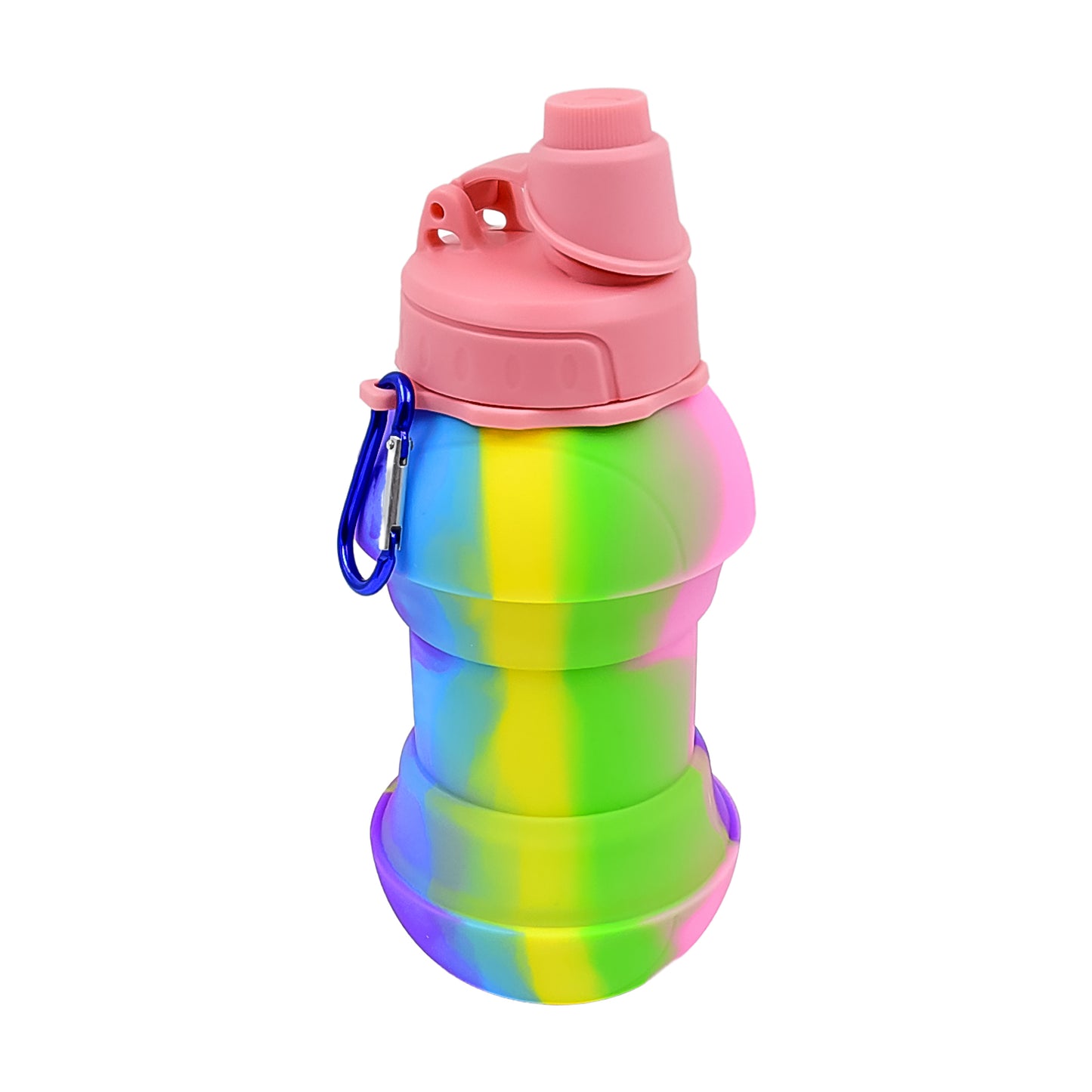 Wukusy flexible collapsible silicone sports water bottle, 260 ml, 20 cm tall, foldable for easy storage and portable use.