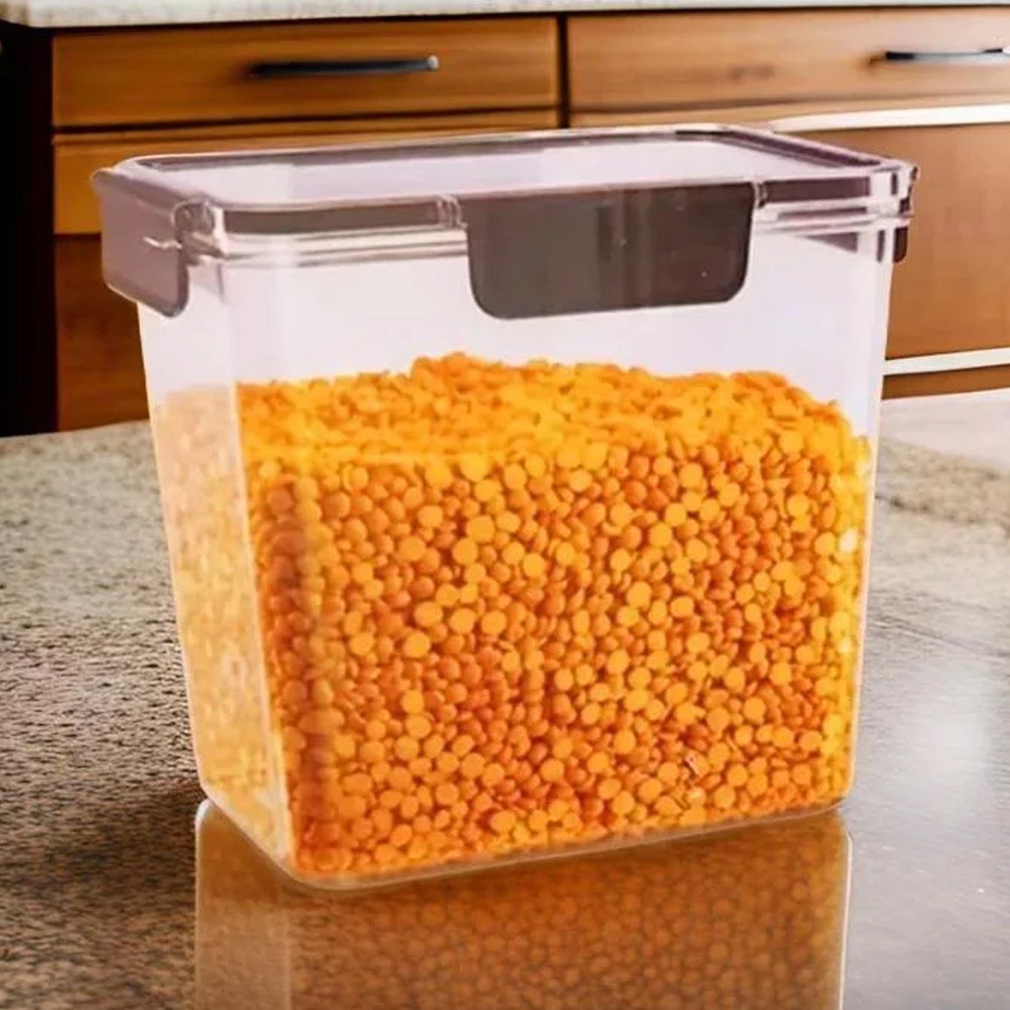 Wukusy 2500ml airtight plastic food storage container with easy snap lids, ideal for kitchen organization and keeping food fresh.