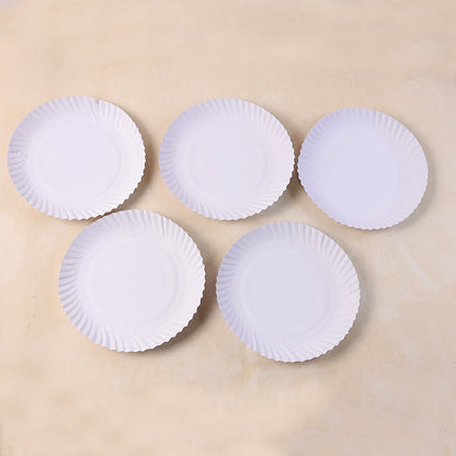 Wukusy Freshee 9-inch round compostable paper plates, 25-pack, eco-friendly dinnerware for home and kitchen use