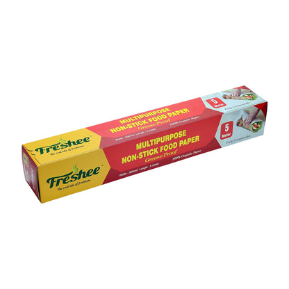 Wukusy Freshee grease-proof non-stick food paper roll, 300mm by 5 meters, ideal for kitchen use and food preparation.