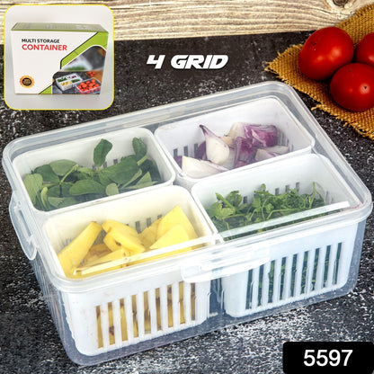 Wukusy fridge storage box for vegetables and food, with draining crisper design, ideal for freezer and kitchen storage.